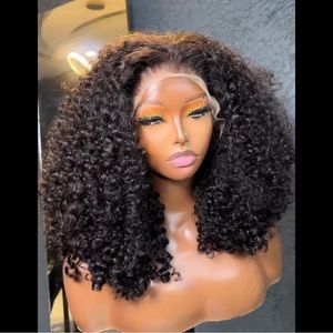 Luxury raw curly mega density frontal wig